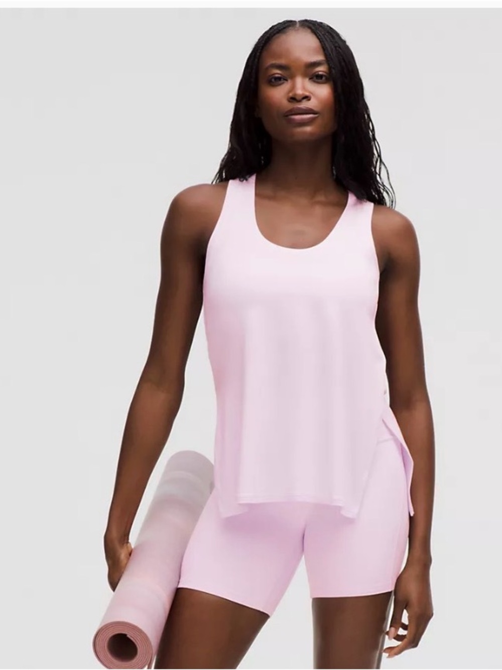 Lululemon SilkAppeal Side-Slit Tank Top Pink Sz 12